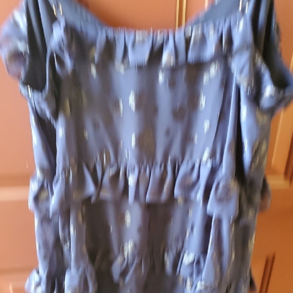 Michael Kors Navy Blue Sleeveless Tiered Midi Dress And Sweater Xl - Picture 8 of 13